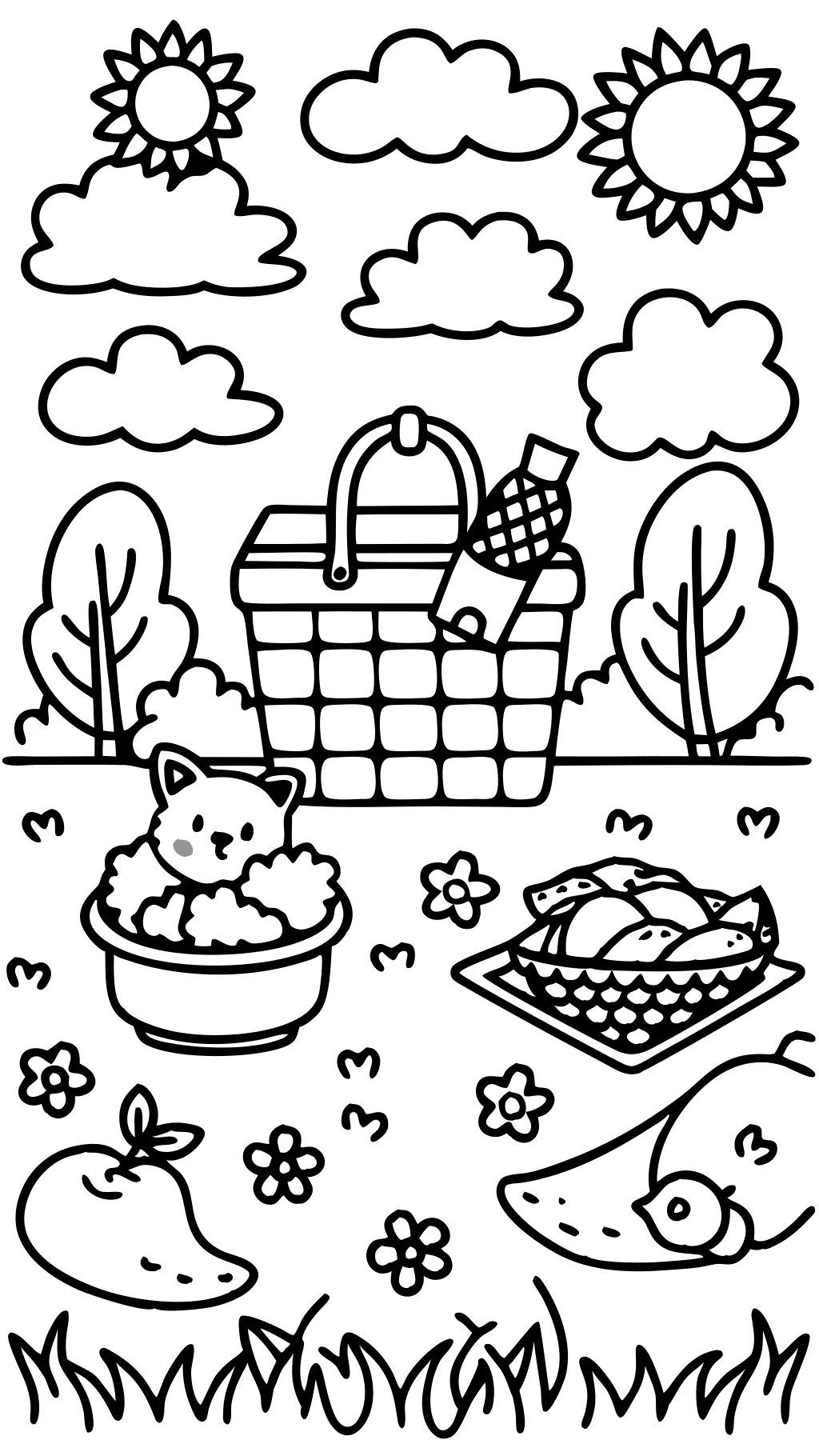 picnic coloring pages